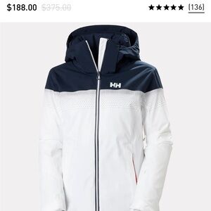 Helly Hansen Navy and White Hooded Jacket